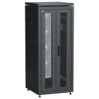 Шкаф напольный сетевой 19' LINEA N 28U 600х600мм передняя распашная перфорированная дверь задняя перфорированная черный
