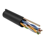                  Витая пара U/UTP кат 5е 4 пары 24AWG LDPE с тросом 1.2мм черный 305м
               