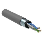Витая пара F/UTP кат 5E 2х2х24AWG solid LSZH 500м серый
