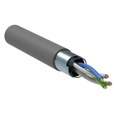 Витая пара F/UTP кат 5E 2х2х24AWG solid LSZH 500м серый