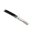 Витая пара F/UTP кат 5e 4 пары 24AWG solid с усил металл тросом OUT PE черный 500м