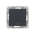 Механизм выключателя. двухклавишный. с подсветкой. графит Эпика EKF