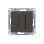 Механизм выключателя. трёхклавишный. мокко Эпика EKF