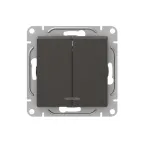 Механизм выключателя. двухклавишный. с подсветкой. мокко Эпика EKF