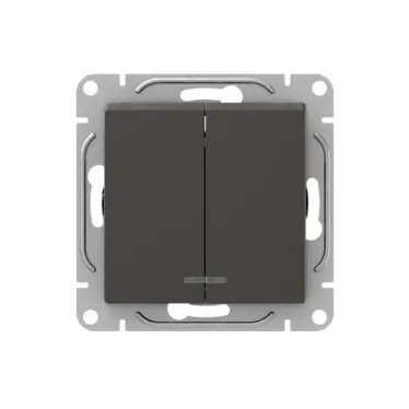 Механизм выключателя. двухклавишный. с подсветкой. мокко Эпика EKF