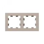 Рамка 2-местная крем. пластик Эпика EKF