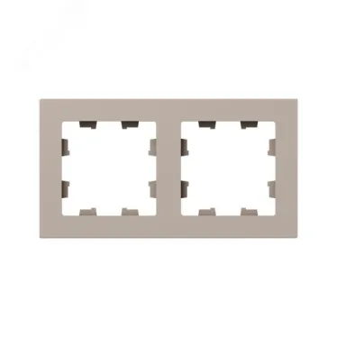 Рамка 2-местная крем. пластик Эпика EKF