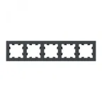 Рамка 5-местная графит. пластик Эпика EKF