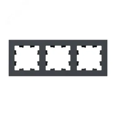 Рамка 3-местная графит. пластик Эпика EKF