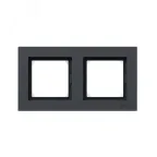 Рамка 2-местная IP44 графит. пластик Эпика EKF