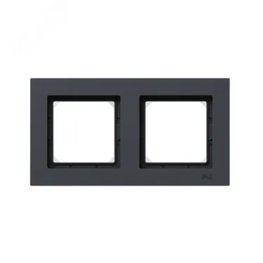 Рамка 2-местная IP44 графит. пластик Эпика EKF