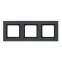 Рамка 3-местная IP44 графит. пластик Эпика EKF
