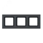 Рамка 3-местная IP44 графит. пластик Эпика EKF