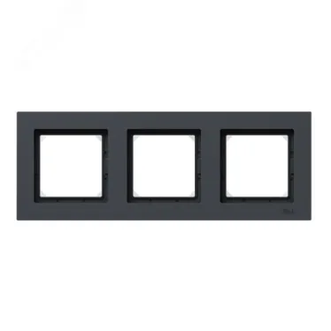 Рамка 3-местная IP44 графит. пластик Эпика EKF