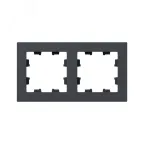 Рамка 2-местная графит. пластик Эпика EKF
