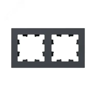 Рамка 2-местная графит. пластик Эпика EKF