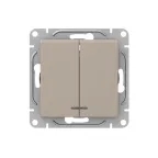 Механизм выключателя. двухклавишный. с подсветкой. кремовый Эпика EKF