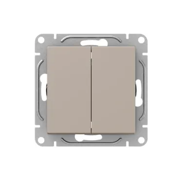 Механизм выключателя. двухклавишный. кнопочный. кремовый Эпика EKF