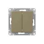 Механизм выключателя. двухклавишный. кнопочный. шампань Эпика EKF