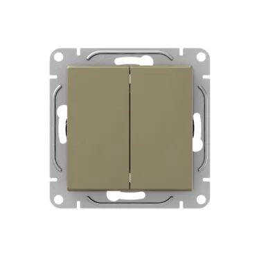 Механизм выключателя. двухклавишный. кнопочный. шампань Эпика EKF