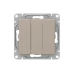                  Механизм выключателя. трёхклавишный. кремовый Эпика EKF
               