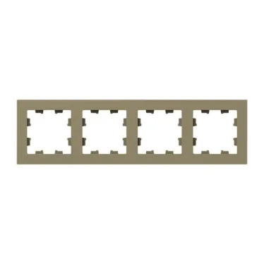 Рамка 4-местная шамп. пластик Эпика EKF