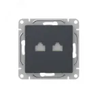 Механизм розетки RJ45 - 2шт (cat5) графит Эпика EKF