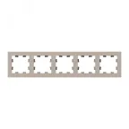 Рамка 5-местная крем. пластик Эпика EKF