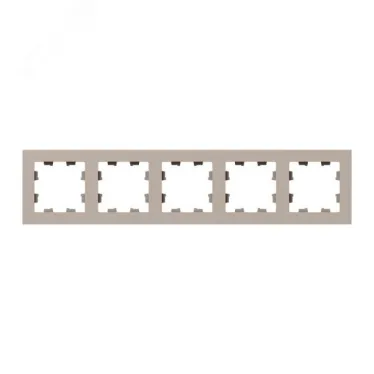 Рамка 5-местная крем. пластик Эпика EKF