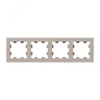 Рамка 4-местная крем. пластик Эпика EKF