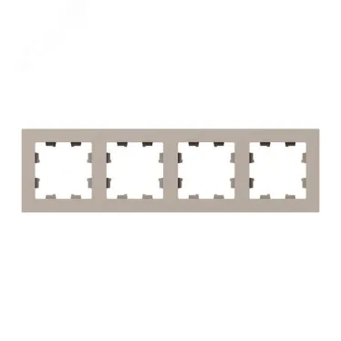 Рамка 4-местная крем. пластик Эпика EKF