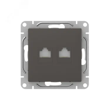 Механизм розетки RJ45 - 2шт (cat5) мокко Эпика EKF