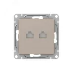 Механизм розетки RJ45 - 2шт (cat5) кремовый Эпика EKF