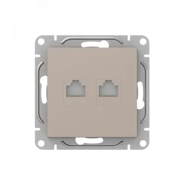 Механизм розетки RJ45 - 2шт (cat5) кремовый Эпика EKF