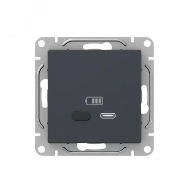 Механизм розетки USB-С быстрая графит Эпика EKF