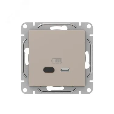 Механизм розетки USB-С быстрая кремовый Эпика EKF