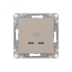 Механизм розетки USB-C - 2шт кремовый Эпика EKF