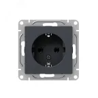 Механизм розетки 16А с заземлением без шторок графит Эпика EKF