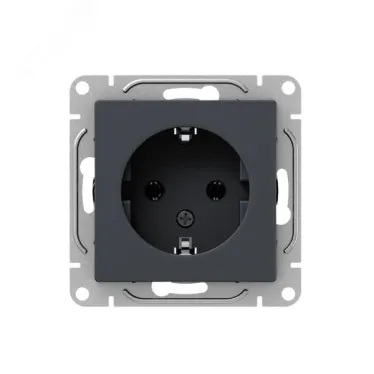Механизм розетки 16А с заземлением без шторок графит Эпика EKF