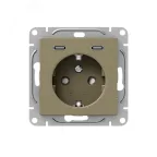 Механизм розетки с USB-C - 2шт 16А с заземлением со шторками шампань Эпика EKF