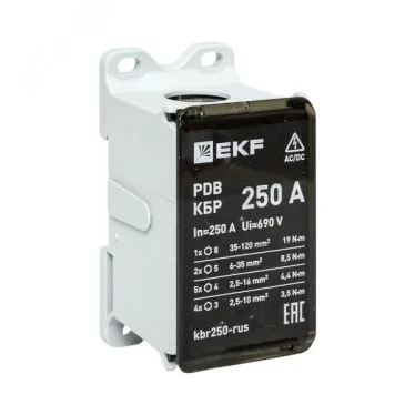 Клеммный блок распределительный КБР 250A EKF