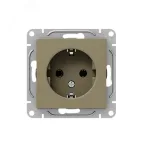 Механизм розетки 16А с заземлением без шторок шампань Эпика EKF