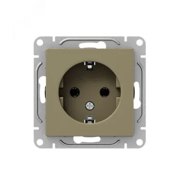 Механизм розетки 16А с заземлением без шторок шампань Эпика EKF