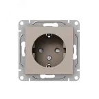 Механизм розетки 16А с заземлением со шторками кремовый Эпика EKF