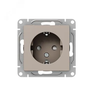 Механизм розетки 16А с заземлением со шторками кремовый Эпика EKF