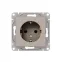 Механизм розетки 16А с заземлением без шторок кремовый Эпика EKF