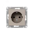 Механизм розетки 16А с заземлением без шторок кремовый Эпика EKF