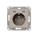 Механизм розетки с USB-C - 2шт 16А с заземлением со шторками кремовый Эпика EKF