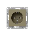 Механизм розетки 16А с заземлением со шторками шампань Эпика EKF