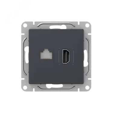 Механизм розетки HDMI+RJ45 (cat5) графит Эпика EKF